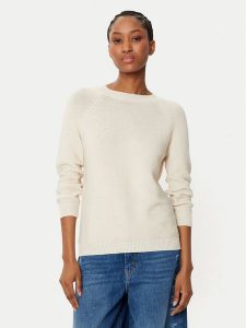 Weekend Max Mara Sweter Linz 2515361161 Écru Relaxed Fit. Swetry klasyczne Weekend Max Mara, s, z bawełny, bez kołnierzyka. Za 489,99 zł.