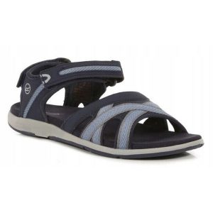 Sandały sportowe dla kobiet Regatta SANTA CLARA. Niebieskie sandały Regatta, bez wzorów, z poliamidu, bez obcasa, bez zapięcia. Za 141,99 zł.