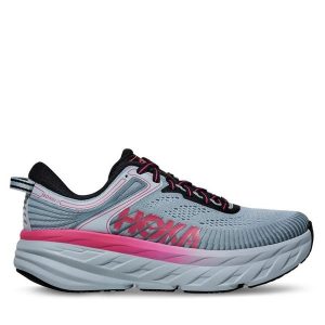 Buty do biegania Hoka. Niebieskie buty sportowe Hoka, bez wzorów, bez zapięcia, do biegania. Za 466,99 zł.