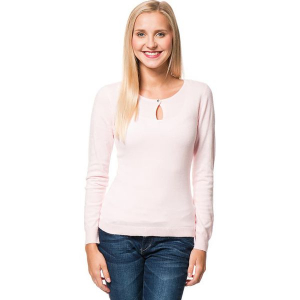 Sweter w kolorze jasnoróżowym. Czerwone swetry klasyczne marki William de Faye, z kaszmiru, z okrągłym kołnierzem. W wyprzedaży za 136,95 zł.