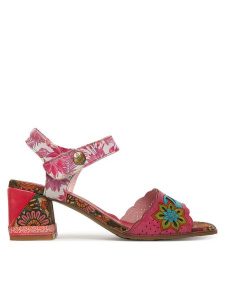 Laura Vita Sandały Jacqueso 20 Różowy. Czerwone sandały LAURA VITA, bez wzorów, ze skóry, bez obcasa, na słupku, bez zapięcia. Za 399,99 zł.