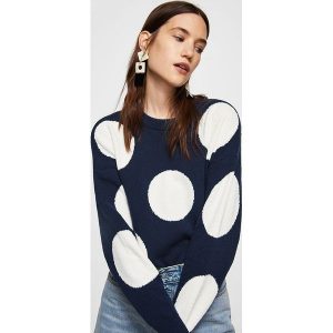 Mango - Sweter Spot. Szare swetry klasyczne marki Mango, z bawełny, z krótkim rękawem. W wyprzedaży za 79,90 zł.