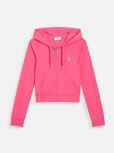 Juicy Couture Bluza w kolorze różowym rozmiar: XS. Różowe bluzy Juicy Couture, xs, bez wzorów, bez kaptura. Za 217,99 zł.