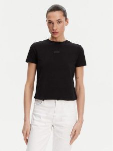 Calvin Klein Jeans T-Shirt Placed Institutional J20J225524 Czarny Slim Fit. Czarne t-shirty Calvin Klein Jeans, xl, bez wzorów, z bawełny, bez kołnierzyka, bez ramiączek. Za 119,99 zł.