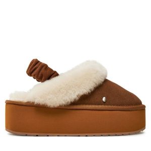 Kapcie EMU Australia. Brązowe kapcie EMU Australia, bez wzorów. Za 189,00 zł.