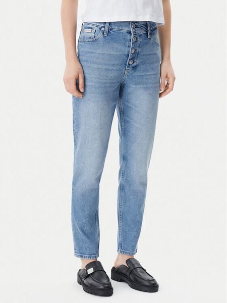 Calvin Klein Jeans Jeansy J20J225148 Niebieski Mom Fit. Niebieskie jeansy Calvin Klein Jeans, bez wzorów, z bawełny. Za 279,99 zł.