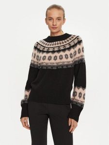 Marella Sweter Dito 2423366182 Czarny Relaxed Fit. Czarne swetry klasyczne Marella, xxl, z wełny, bez kołnierzyka. Za 539,99 zł.