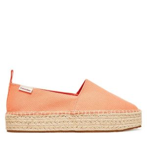 Espadryle Calvin Klein Jeans. Brązowe espadryle Calvin Klein Jeans, bez wzorów, z jeansu, bez obcasa. Za 219,99 zł.