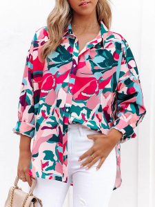 Milan Kiss Koszula w kolorze niebiesko-różowym ze wzorem rozmiar: XL. Niebieskie koszule Milan Kiss, xl, bez wzorów, bez kołnierzyka, bez ramiączek. Za 175,95 zł.