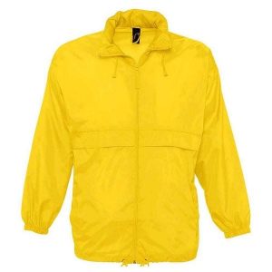Wiatrówka Unisex Surf Dla Dorosłych. Żółte kurtki SOL'S, s, bez wzorów, bez kaptura. Za 79,99 zł.