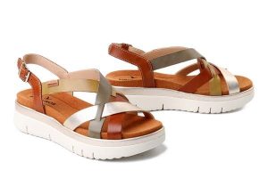 PIKOLINOS Palma W4N-0650C1 brandy-cit, sandały damskie. Brązowe sandały Pikolinos, bez wzorów, bez obcasa, bez zapięcia. Za 463,17 zł.