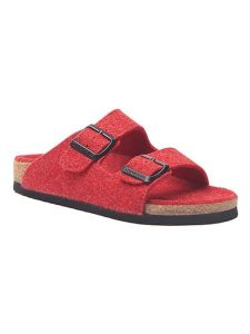 Comfortfusse Klapki w kolorze czerwonym rozmiar: 41. Czerwone klapki Comfortfüße, bez wzorów, z materiału, z otwartym noskiem, bez obcasa. Za 230,99 zł.