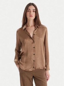 Marella Koszula Matita 2525116091 Beżowy Regular Fit. Brązowe koszule Marella, bez wzorów, z syntetyku, bez kołnierzyka, bez ramiączek. Za 449,99 zł.