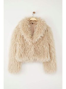 Trendyol Kurtka pluszowa w kolorze beżowym rozmiar: S. Brązowe kurtki Trendyol, s, bez wzorów, bez kaptura. Za 201,08 zł.