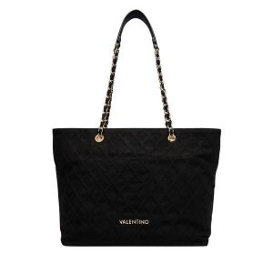 Torebka Valentino. Czarne shopper bag Valentino, bez wzorów, bez dodatków. Za 749,99 zł.