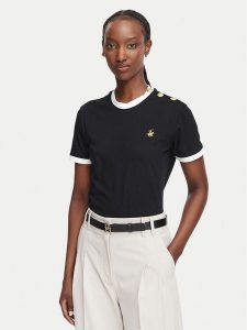 Beverly Hills Polo Club T-Shirt P-SS26W-TS0104 Czarny Regular Fit. Czarne t-shirty Beverly Hills Polo Club, xs, bez wzorów, z bawełny, bez kołnierzyka, bez ramiączek. Za 118,99 zł.