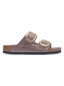 Birkenstock Skórzane klapki "Arizona" w kolorze fioletowym rozmiar: 37. Różowe klapki Birkenstock, bez wzorów, z otwartym noskiem, bez obcasa. Za 478,62 zł.