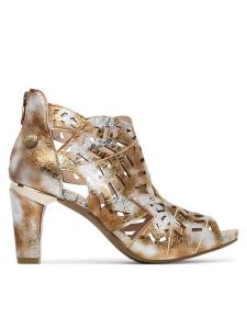 Laura Vita Sandały Albane 48 Złoty. Żółte sandały LAURA VITA, bez wzorów, ze skóry, bez obcasa, na słupku, bez zapięcia. Za 529,99 zł.