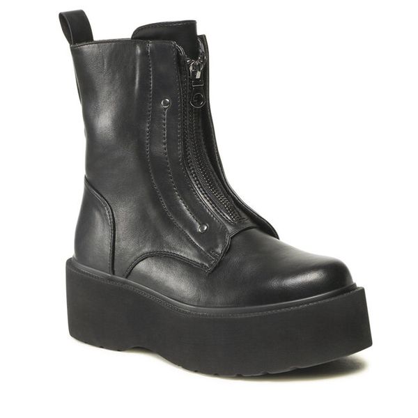 Trzewiki Jenny Fairy. Czarne botki Jenny Fairy, bez wzorów, bez obcasa, na koturnie, bez zapięcia. Za 159,99 zł.