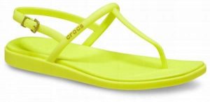 Japonki Dla Dorosłych Crocs Miami Thong Flip. Żółte klapki Crocs, bez wzorów, z materiału, bez obcasa. Za 139,99 zł.