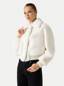 Marciano Guess Futro 5BGL11 7375A Biały Regular Fit. Białe płaszcze Marciano Guess, l, z aplikacjami, z futra, bez kaptura. Za 889,00 zł.