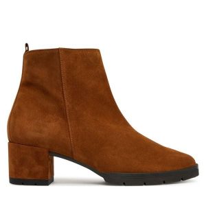 Botki HÖGL. Brązowe botki HÖGL, bez wzorów, bez obcasa, na słupku, bez zapięcia. Za 579,99 zł.