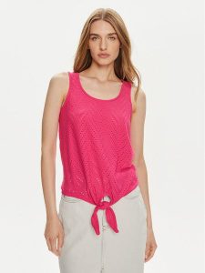 JDY Top Carla 15261741 Różowy Regular Fit. Czerwone topy JDY, s, bez wzorów, z syntetyku, bez kołnierzyka, bez ramiączek. Za 39,99 zł.