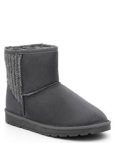 ISLAND BOOT Botki zimowe "Tenny" w kolorze antracytowym rozmiar: 36. Czarne botki Island Boot, na zimę, bez wzorów, z materiału, bez obcasa, bez zapięcia. Za 83,42 zł.