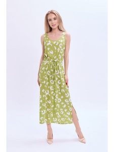 Marks & Spencer Sukienka w kolorze zielono-białym rozmiar: 38. Białe sukienki Marks & Spencer, bez wzorów, bez kołnierzyka, bez ramiączek, maxi. Za 71,56 zł.