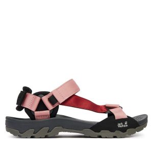 Sandały Jack Wolfskin. Czerwone buty trekkingowe Jack Wolfskin, bez wzorów, bez obcasa, bez zapięcia. Za 379,99 zł.