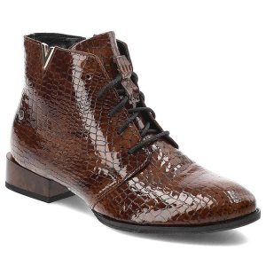 Brązowe Botki Maciejka Damskie Stylowe Obuwie Skórzane. Brązowe botki Maciejka, bez wzorów, ze skóry, bez obcasa, na obcasie, bez zapięcia. Za 379,00 zł.