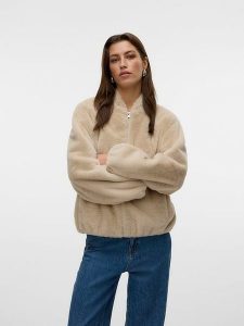 Vero Moda Kurtka przejściowa w kolorze beżowym rozmiar: XL. Brązowe kurtki Vero Moda, xl, bez wzorów, bez kaptura. Za 158,10 zł.