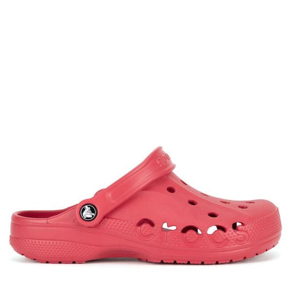 Klapki Crocs. Czerwone klapki Crocs, bez wzorów, bez obcasa. Za 199,99 zł.