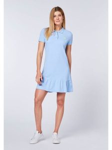 Polo Sylt Sukienka polo w kolorze błękitnym rozmiar: L. Niebieskie sukienki Polo Sylt, l, bez wzorów, z bawełny, bez kołnierzyka, bez ramiączek, midi. Za 121,99 zł.