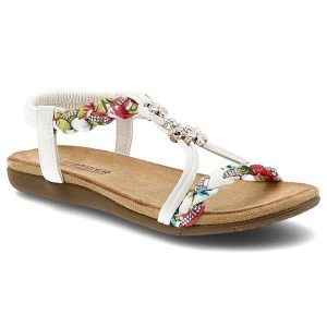 Sandały damskie Artiker, cholewka z materiału elastyczny pasek na pięcie plecione detale, białe, 58C0626. Białe sandały ARTIKER, bez wzorów, bez obcasa, bez zapięcia. Za 139,00 zł.