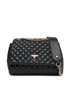 Guess Torebka Everlee HWQG86 79210 Czarny. Czarne torebki klasyczne Guess, z aplikacjami, ze skóry, bez dodatków. Za 449,99 zł.