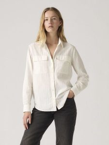 Levi's Koszula w kolorze kremowym rozmiar: L. Brązowe koszule Levi's®, l, bez wzorów, bez kołnierzyka, bez ramiączek. Za 137,42 zł.