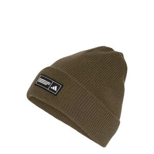 Czapka Essentials Typu Beanie Z Wywiniętym Brzegiem. Białe czapki ADIDAS, bez wzorów, z dzianiny, klasyczne. Za 89,95 zł.