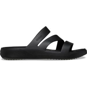 Klapki plażowe damskie Crocs Getaway Strappy. Czarne klapki Crocs, bez wzorów, bez obcasa. W wyprzedaży za 159,00 zł.