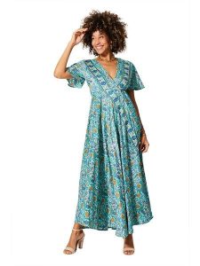 Aller Simplement Sukienka w kolorze turkusowym rozmiar: 38/40. Niebieskie sukienki Aller Simplement, bez wzorów, bez kołnierzyka, bez ramiączek, maxi. Za 78,99 zł.