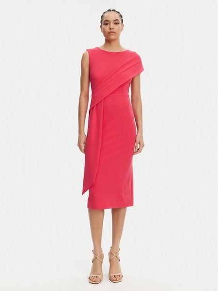 Rinascimento Sukienka koktajlowa CFC0019923002 Różowy Regular Fit. Czerwone kombinezony Rinascimento, s, bez wzorów, z syntetyku, wizytowe, bez kołnierzyka, bez ramiączek. Za 269,99 zł.