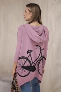 Bluza z nadrukiem roweru ciemny różowy. Czerwone bluzy KESI, l, bez wzorów, z bawełny, z kapturem. Za 218,51 zł.