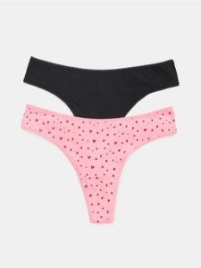 Bawełniane stringi 2 pack - wielobarwny. Stringi Sinsay, bez wzorów, z bawełny. Za 9,99 zł.