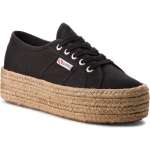 Espadryle SUPERGA - 2790 Cotropew S0099Z0 Black 999. Czółenka marki Superga. W wyprzedaży za 199,00 zł.