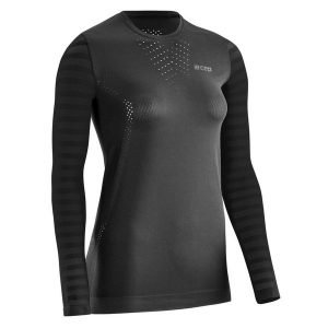 Koszulka do biegania Ultralight z długim rękawem CEP damska. Czarne bluzki CEP, l, bez wzorów, sportowe, bez kołnierzyka, bez ramiączek. Za 219,00 zł.