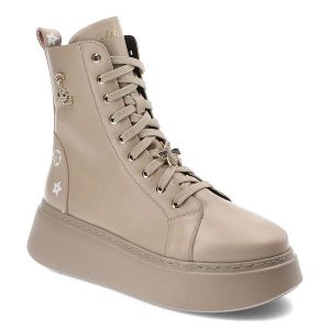 Beżowe Sneakersy Libero Modne Buty Damskie. Brązowe botki Libero, ze skóry, przed kolano, bez obcasa, na platformie, bez zapięcia. Za 409,00 zł.