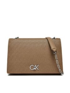 Calvin Klein Torebka Ck Medium Conv Shoulder Bag_Mono K60K613138 Brązowy. Brązowe torebki klasyczne Calvin Klein, bez wzorów, ze skóry, bez dodatków. Za 359,99 zł.
