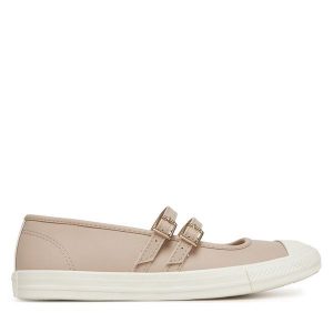 Baleriny Converse. Brązowe balerinki Converse, bez wzorów, bez obcasa, bez zapięcia. Za 219,99 zł.