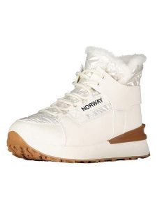 Geographical Norway Botki "Obim" w kolorze białym rozmiar: 39. Białe botki Geographical Norway, bez wzorów, bez obcasa, bez zapięcia. Za 245,96 zł.