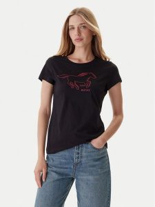Mustang T-Shirt Loa 1016753 Czarny Slim Fit. Czarne t-shirty Mustang, xl, bez wzorów, z bawełny, bez kołnierzyka, bez ramiączek. Za 79,99 zł.